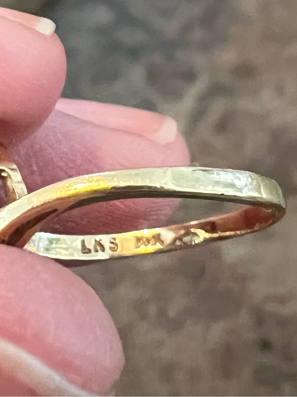 ✨Vintage L&S Solid Gold Heart Blue Topaz Diamond Bypass Ring 💍 - Picture 8 of 9